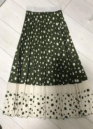 Спідниця міді плісировка, розмір s. талія до 80 см