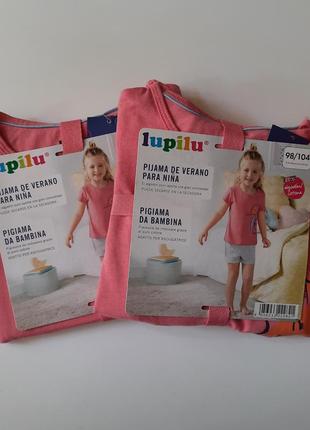 2-4 роки літня піжама для дівчинки lupilu футболка шорти2 фото