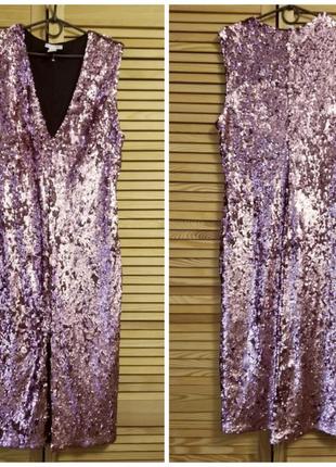 Розкішне ошатне міді сукня в паєтках h&m вечірні сукні силует силуетне4 фото