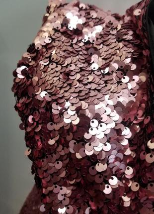 Розкішне ошатне міді сукня в паєтках h&m вечірні сукні силует силуетне8 фото