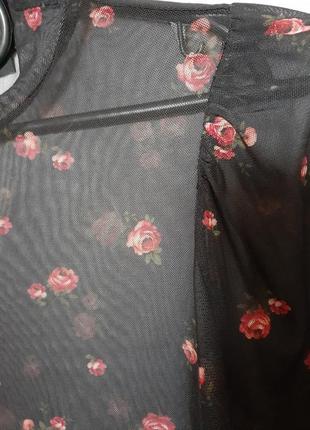 Прозора блуза в квіти2 фото