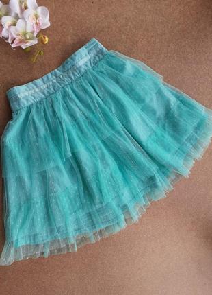 Фатиновая юбка на девочку 7-8 лет, мятного цвета