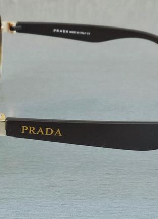 Prada очки капли мужские солнцезащитные коричневые с градиентом в золоте4 фото