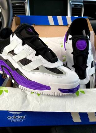 Кроссовки мужские adidas niteball white/black/purple