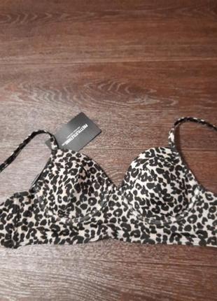 Prettylittlething р .8 новий верх купальника кісточки поролон звіриний принт