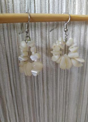 Серьги из перламутра,hand made 3
