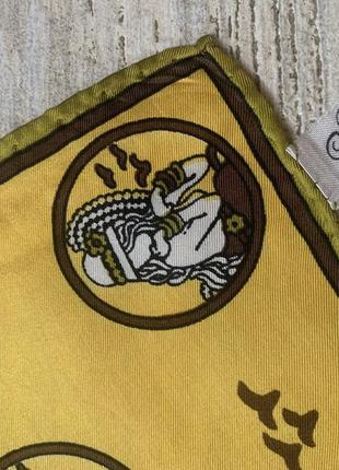 Винтаж шёлковый платок желтый 💛  бандана косынка на голову4 фото