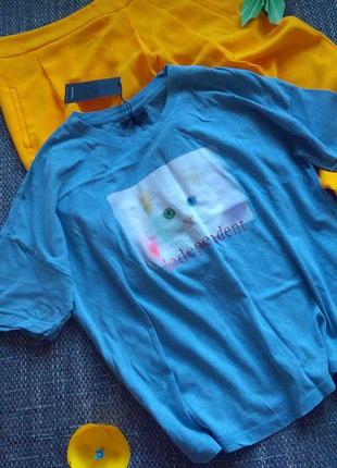 Футболка оверсайз принт кот котик