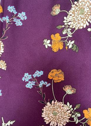 Фиолетовая укорочённая блузка,принт цветы(013)4 фото