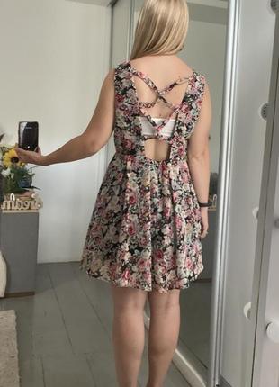 Распродажа!!! милое летнее шифоновое платье в цветочный принт №37610 фото