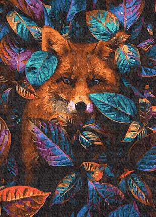 Картина по номерам лиса лиса в листках шоп новинка