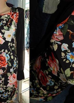Платье в цветочек,рукав сетка,сукня в квіти
