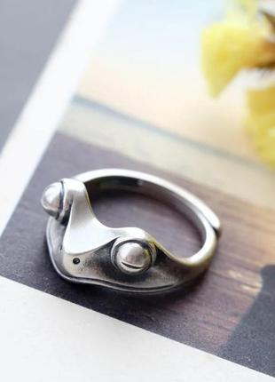 Кольцо лягушка колечко жабка в стиле панк рок хип хоп5 фото