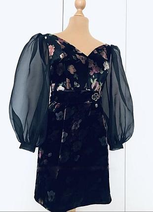 Оксамитове плаття об'ємні рукави