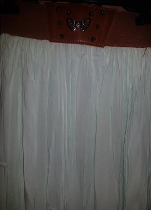 Бирюзовая юбка в пол3 фото