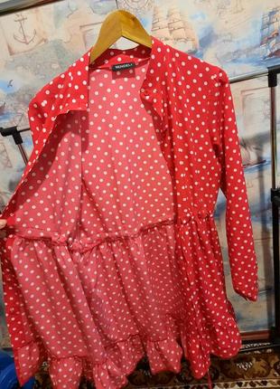 Платье-рубашка, платье красное, платье в горошек, летнее платье, платье для беременной6 фото