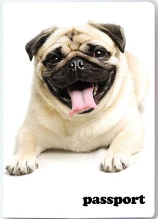 Обложка для паспорта "весёлый мопс"