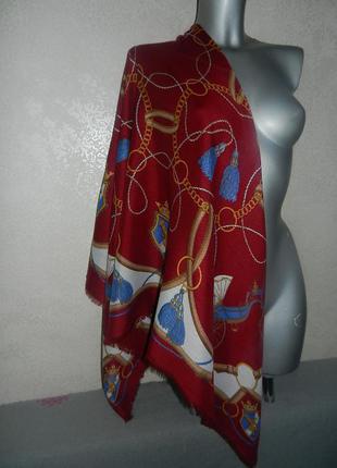 Италия!платок,шаль кареты,бордо,барочный стиль,винтаж ,редкий принт1 фото