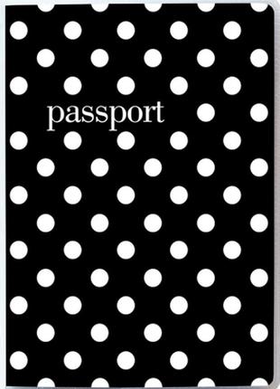 Обкладинка для паспорта "чорний горошок"