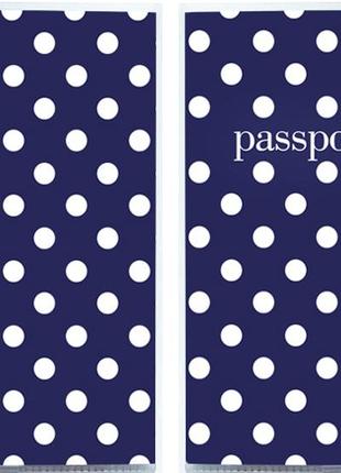 Обкладинка для паспорта "синій горошок"3 фото