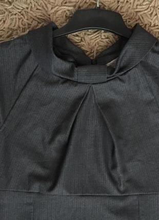 Деловой серый сарафан-футляр с завышенной талией. р.40 {наш 46}3 фото
