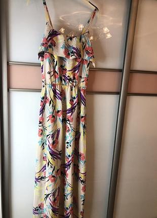 Сарафан платье макси в пол розмер 38 m разноцветний