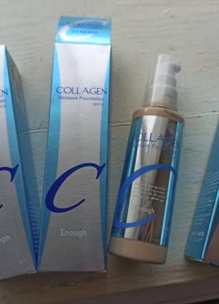 Корейский тональный крем enough collagen, 100мл spf15