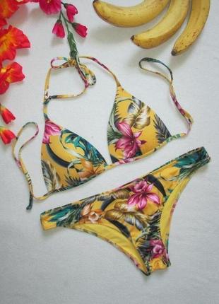 Суперовый раздельный купальник в цветочный тропический принт на завязках h&m 🍒👙🍒