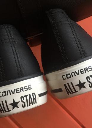 (38,5 р. / 25 см) чорні кеди converse з натуральної шкіри. (оригінал)3 фото