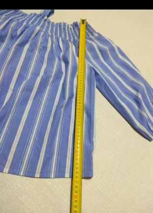 Полосатая кофточка блуза с открытыми плечами primark,блузка на плечах полоска7 фото
