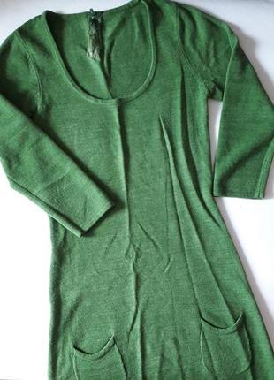 Зеленое теплое платье2 фото
