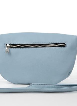 Трендовая  голубая  женская сумка на пояс, сумка через плечо, бананка поясная сумка кросс боди6 фото