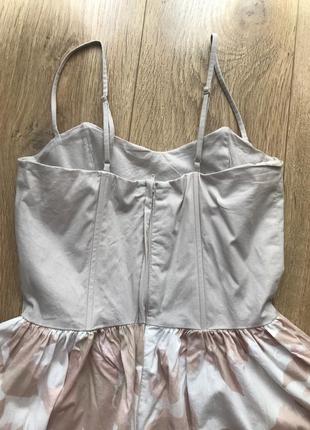 Сарафан платье цветы пастельные тона солнце клеш пышное нюд бретели