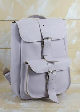 Кожаный рюкзак белый, розовый, пудровый, кремовый6 фото