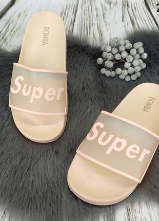 Женские шлепанцы сланцы бежевые violeta, хит сезона! 38р.