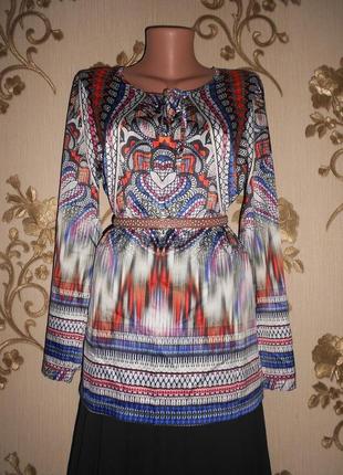 Шелковая блуза бохо стиль, в этно принт 50 52 54рр