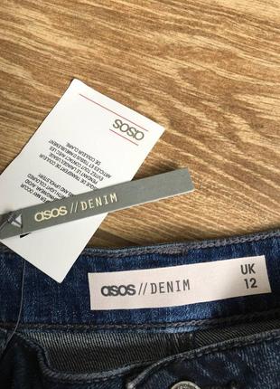 Новые джинсовые шорты с биркой синие, необработанный низ asos3 фото