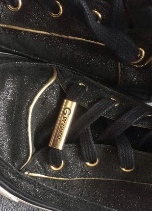 Красивые шикарные кеды кросовки ботинки черные с золотым напыленим3 фото