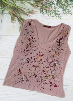 🌺🌺 стильна віскозна незвичайна майка віскоза кольору пудри 🌺🌺🌺
