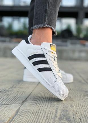 Adidas superstar білі кросівки унісекс білі адики6 фото