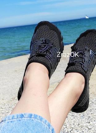 Черные аквашузы кеды кроссовки мокасины для спорта и пляжа4 фото