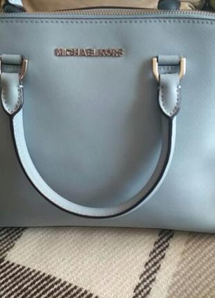 Шкіряна сумка michael kors,блакитна.
