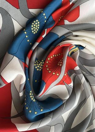 Дизайнерский уникальный шелковый платок шарф мадам gres paris 100% оригинал8 фото