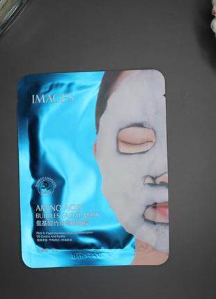 Бульбашкова тканинна маска для обличчя з амінокислотами images, 25 г