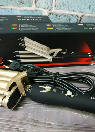 Плойка для завивки волосся п'ять хвиль gemei gm 2933 nano ceramic