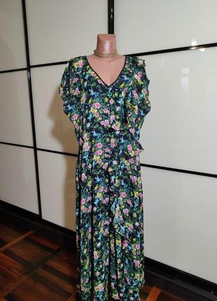Joe brouns длинное шифоновое платье в цветочный принт  uk 184 фото