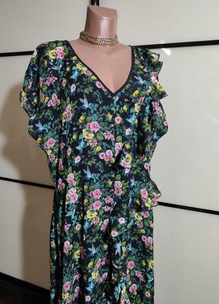 Joe brouns длинное шифоновое платье в цветочный принт  uk 186 фото