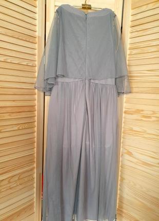 Sale шифоновое летящее платье boohoo с кейпами s-m вышивка бисером6 фото