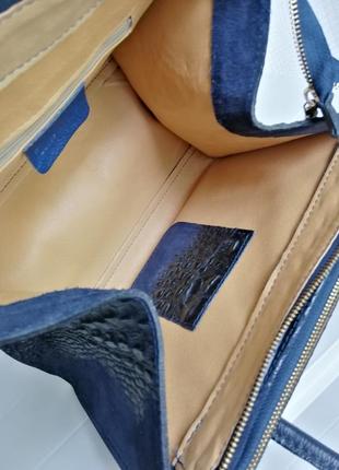 Шкіряна нова сумка genuine leather borse з натуральної шкіри, замші4 фото