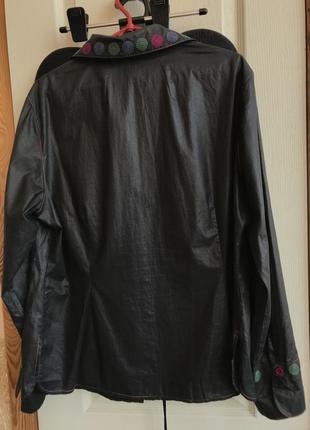 Рубашка чёрная тонкий катон с вышивкой xl7 фото